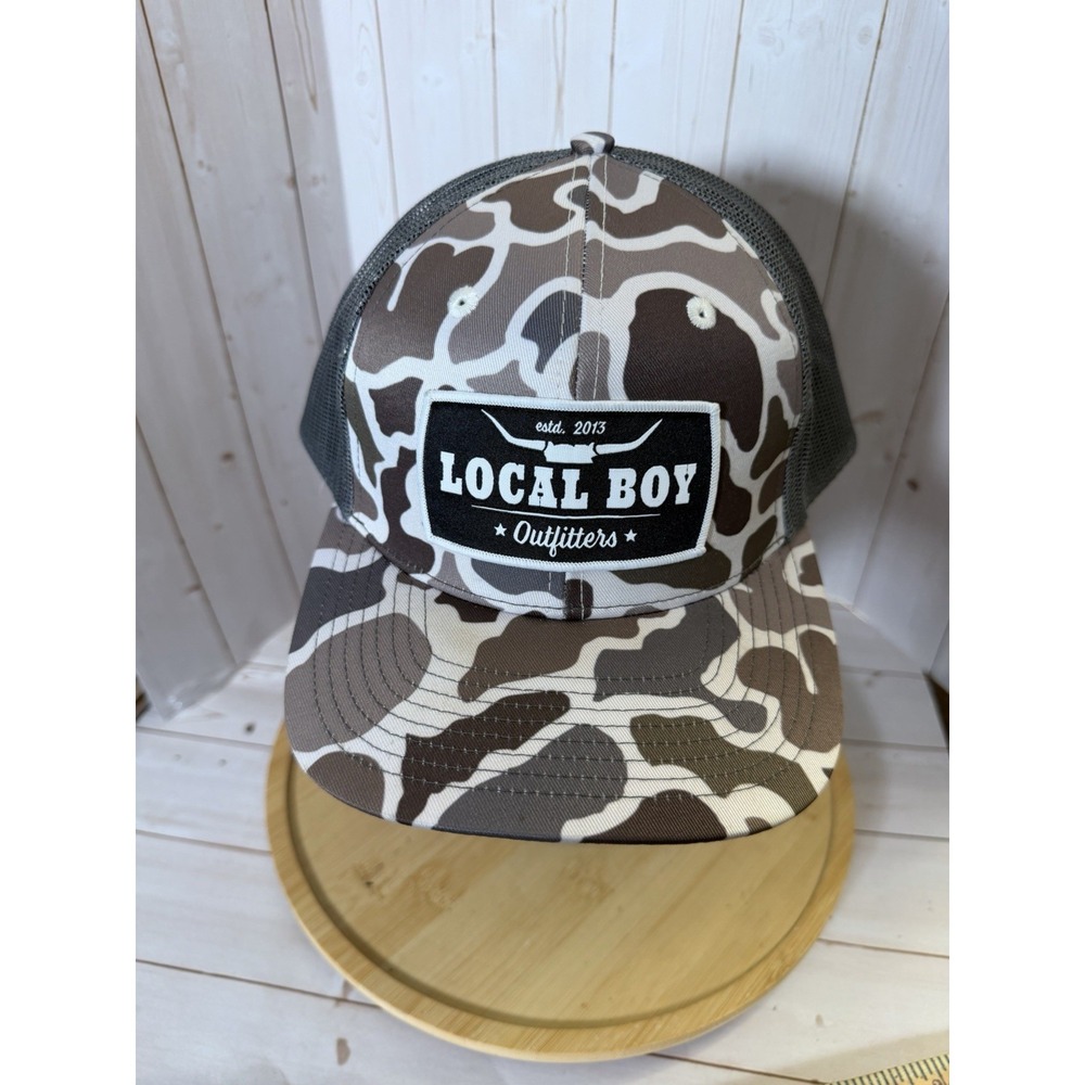 Local Boy Outfitters Camouflage Baseball Cap Longhorn Patch Adjustable One Size
